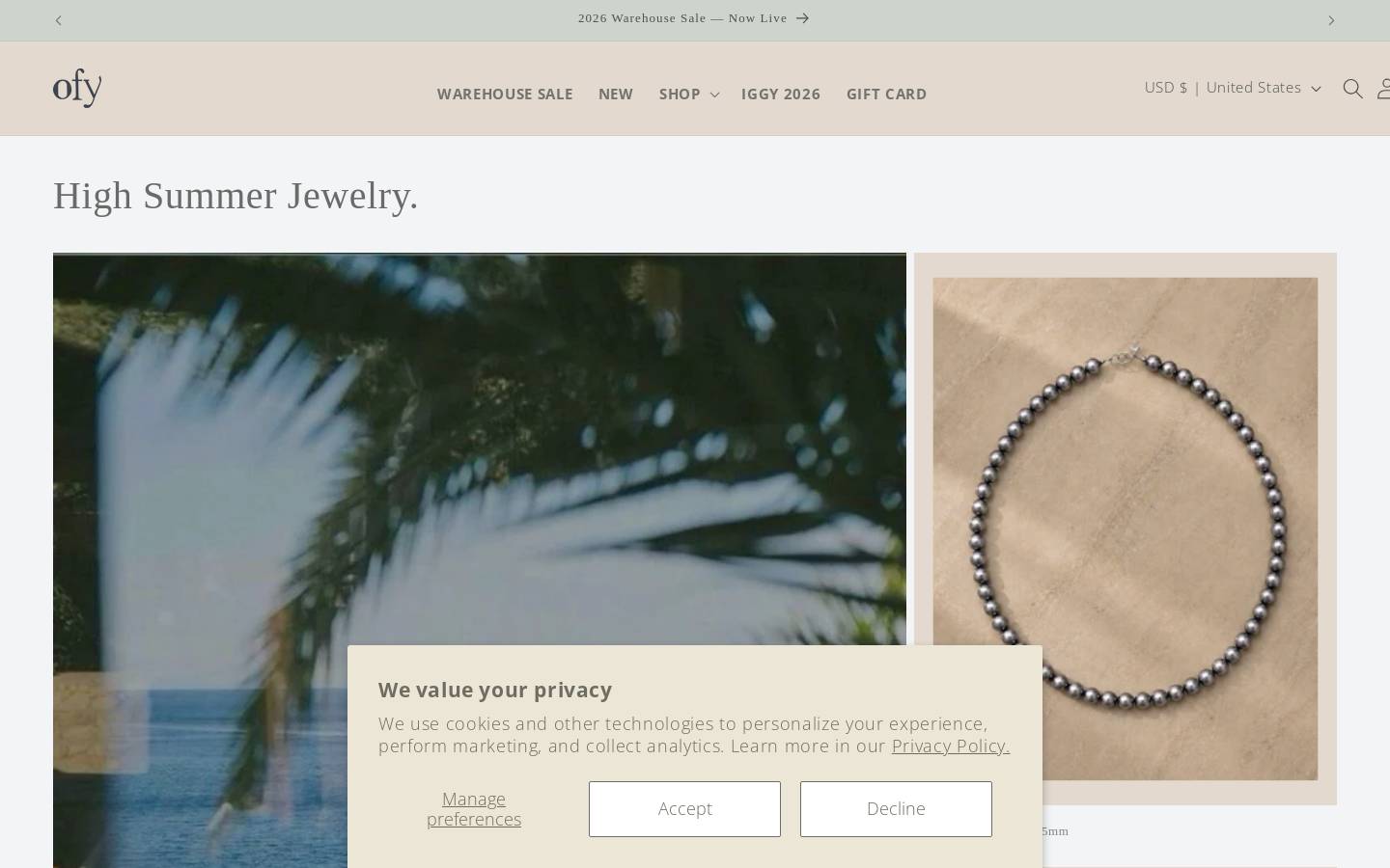 ofyshop.com homepage screenshot
