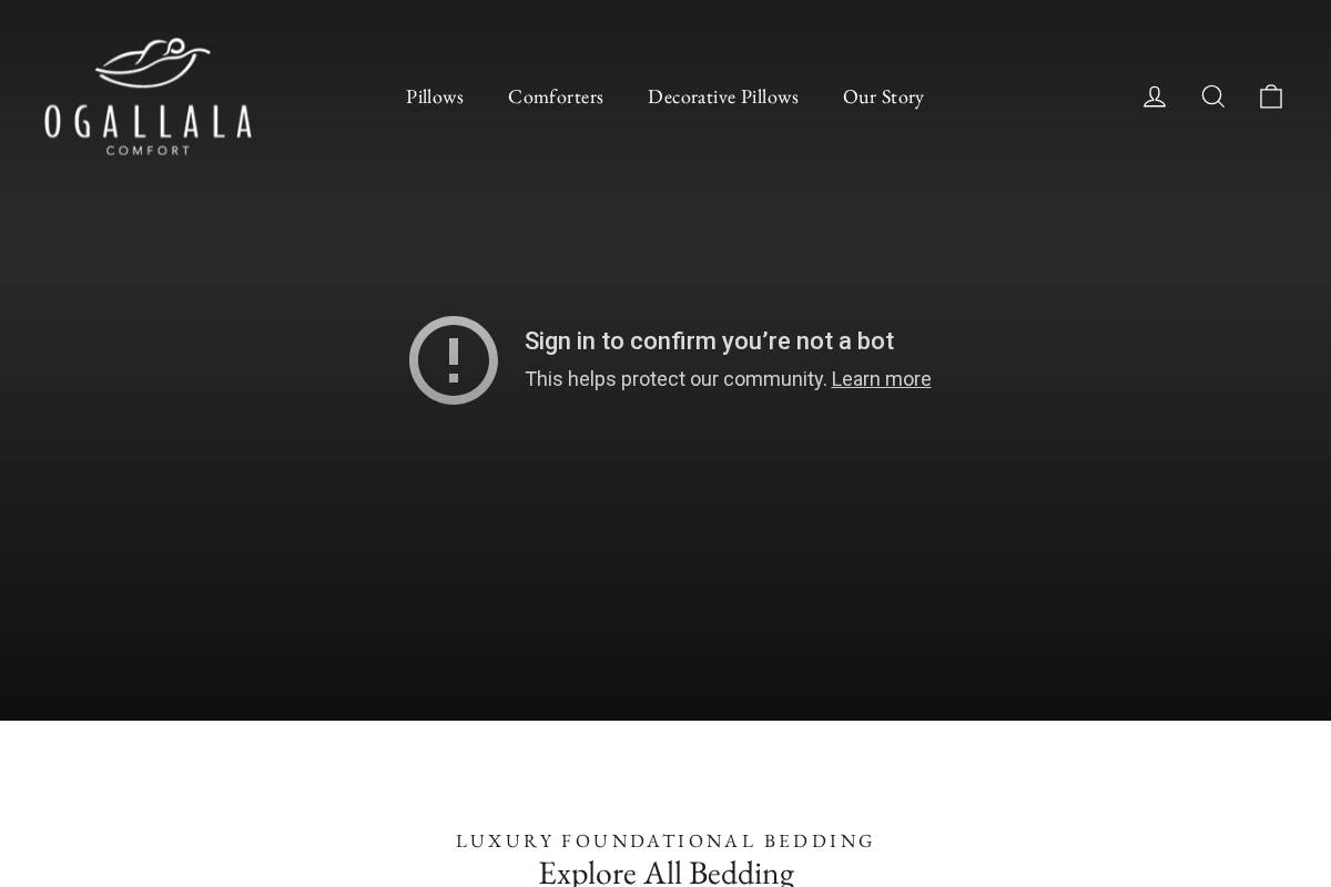 Ogallala Comfort homepage screenshot