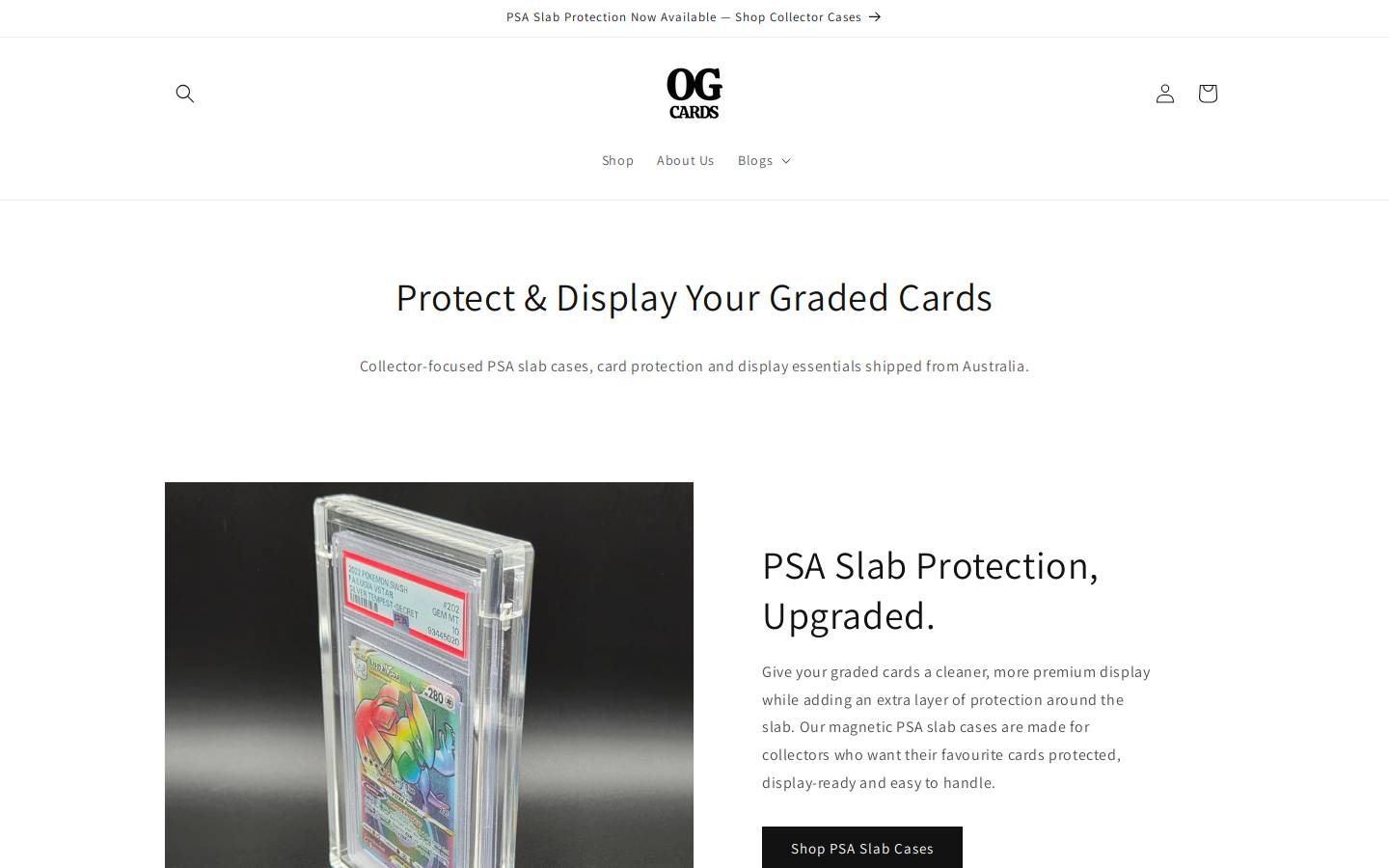 ogcards.com homepage screenshot