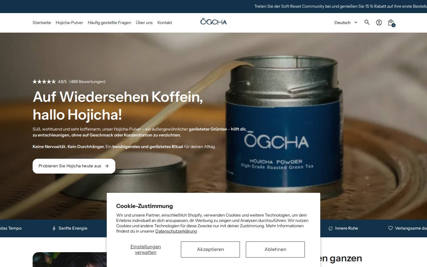 Ogchatea homepage screenshot