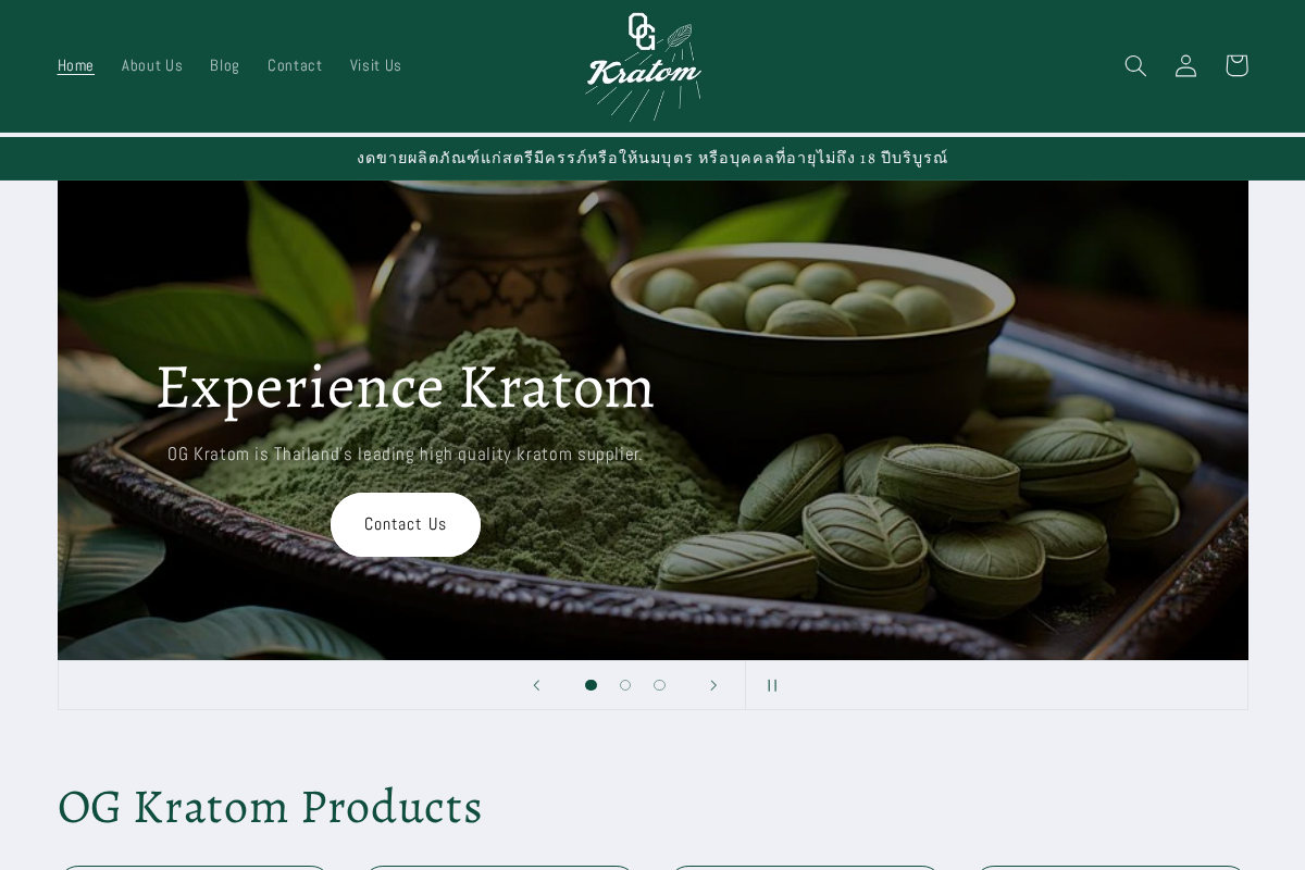 OG Kratom homepage screenshot