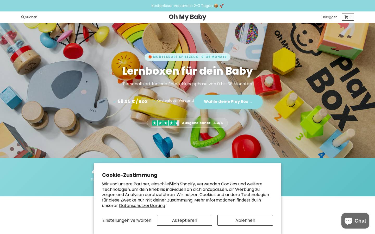 Oh My Baby homepage screenshot