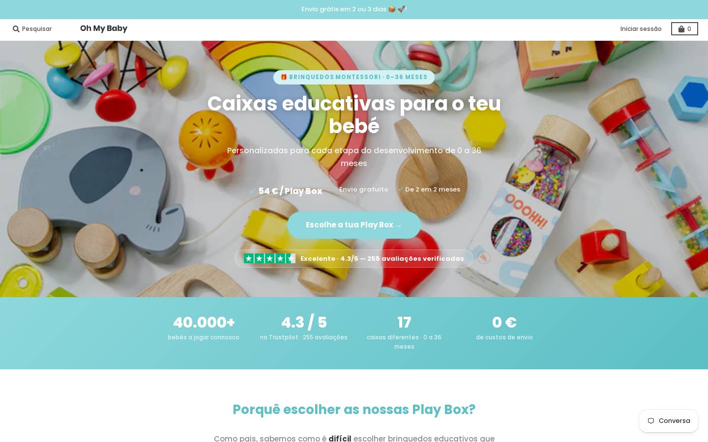 Oh Mybaby homepage screenshot