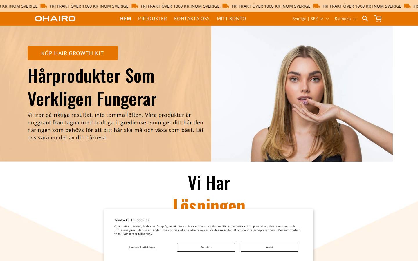 Ohairo homepage screenshot