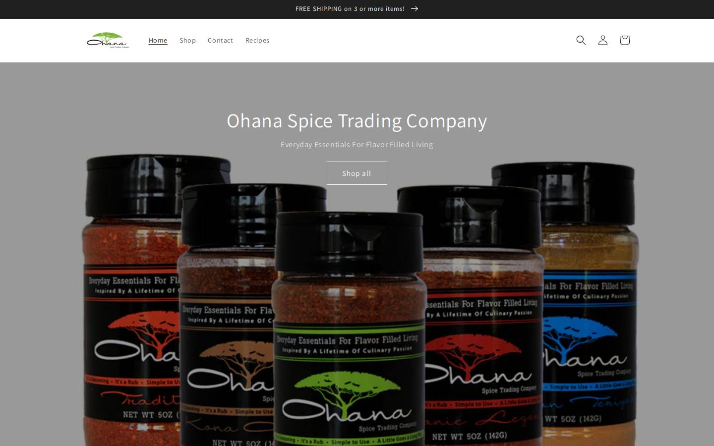 ohanaspice.com homepage screenshot