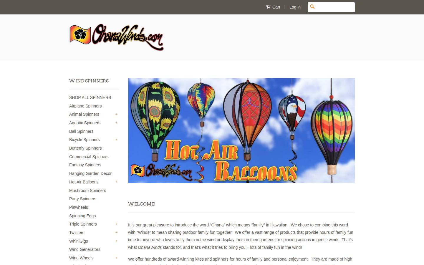 ohanawinds.com homepage screenshot