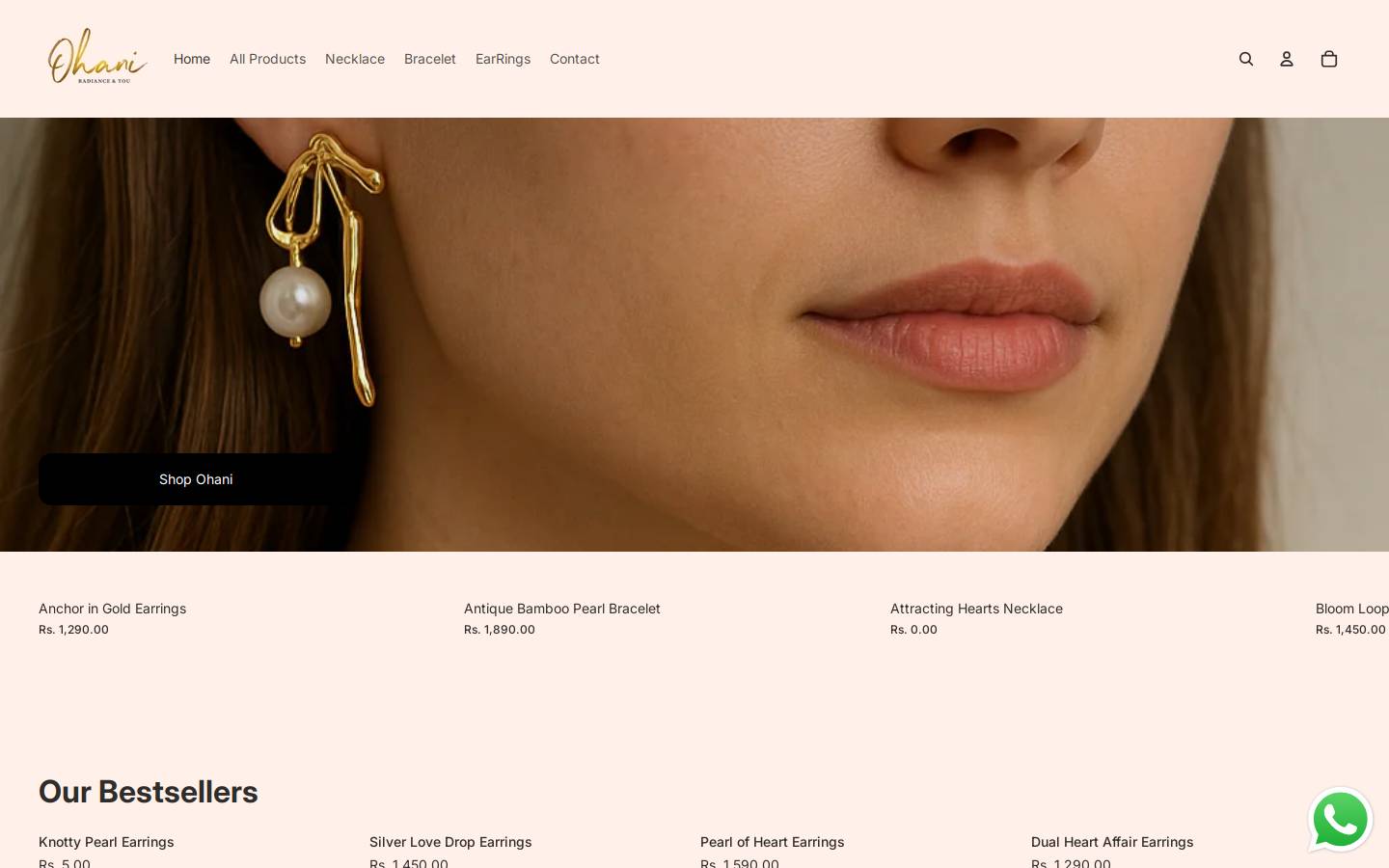 ohani.in homepage screenshot
