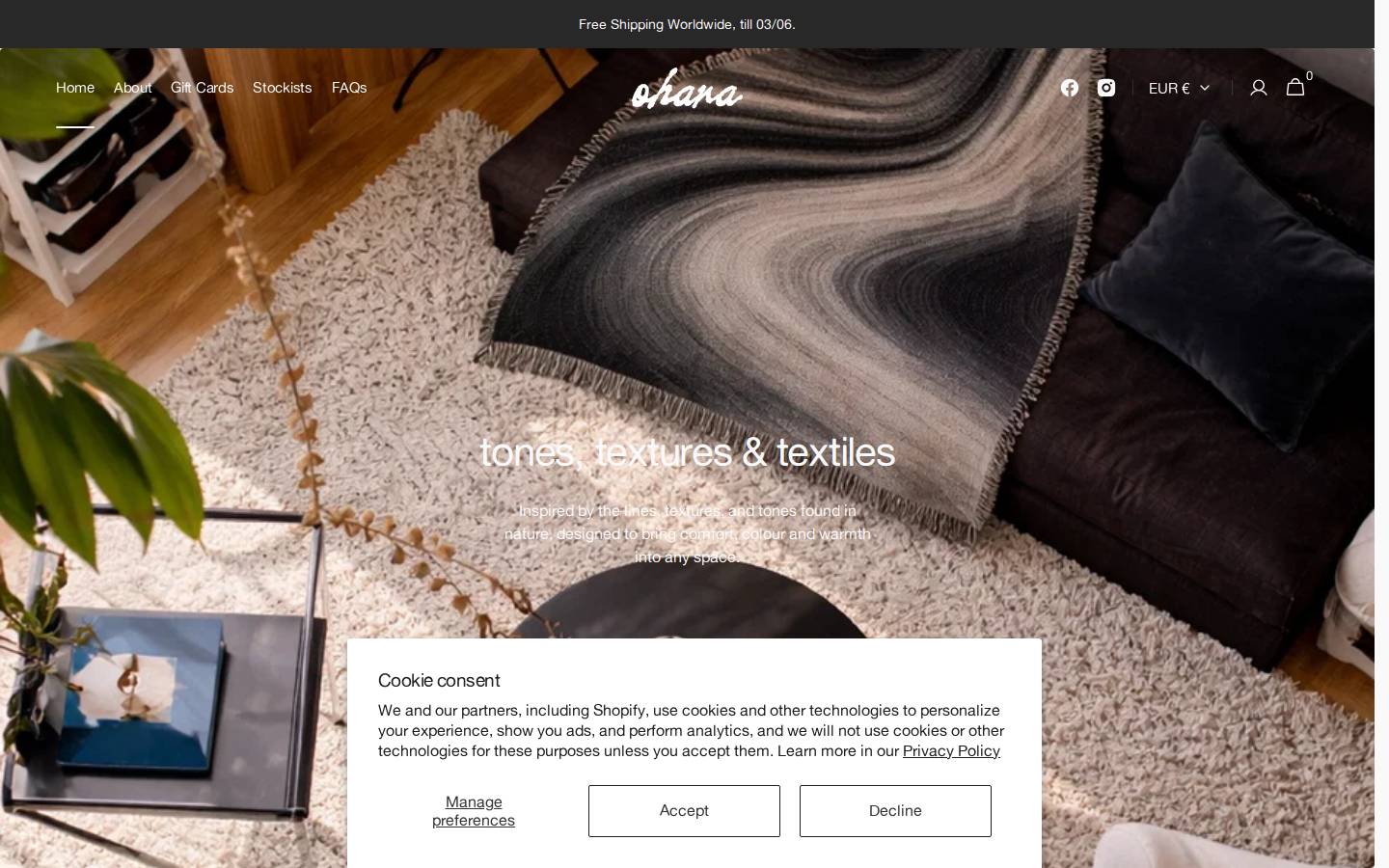 oharawares.com homepage screenshot