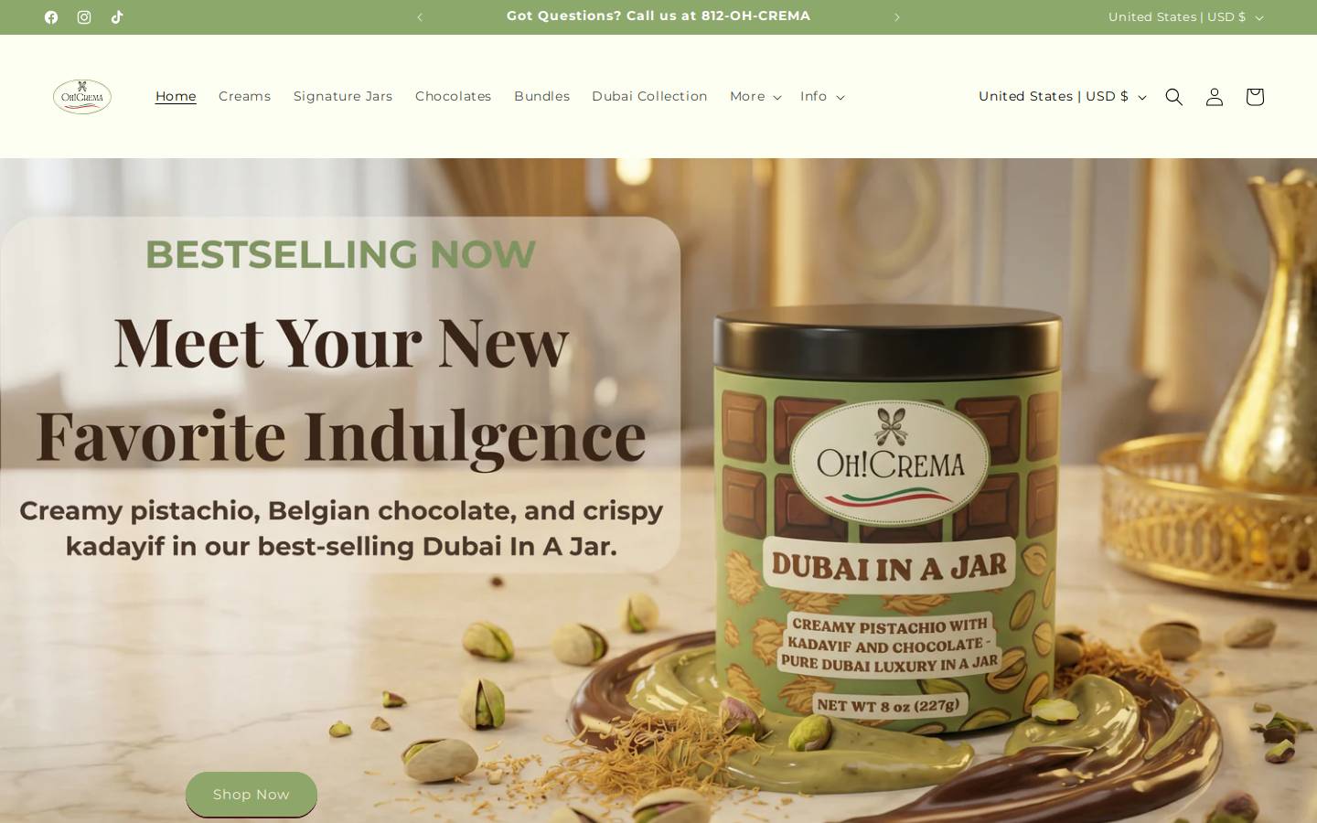 Ohcrema homepage screenshot