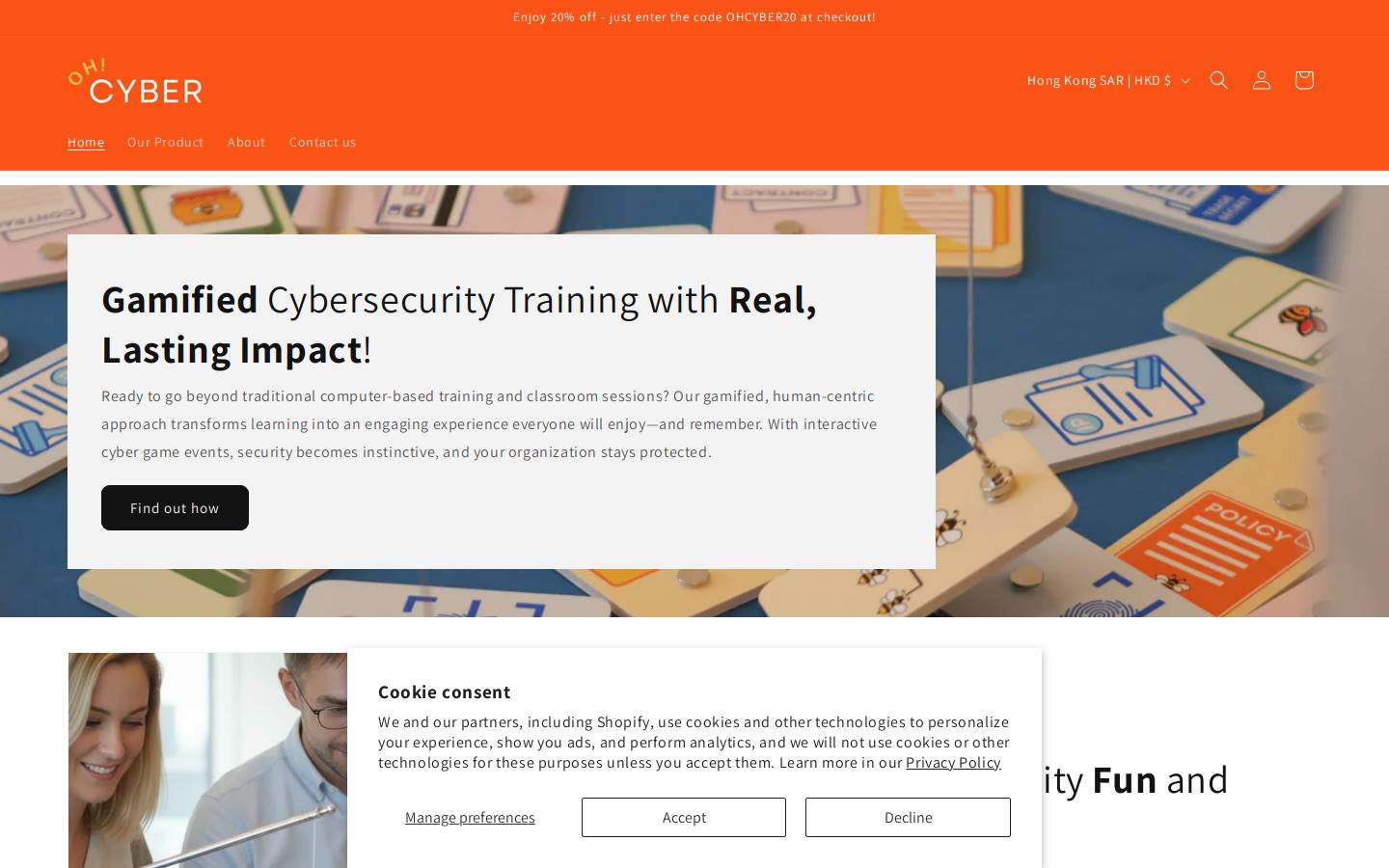 ohcyber.com homepage screenshot