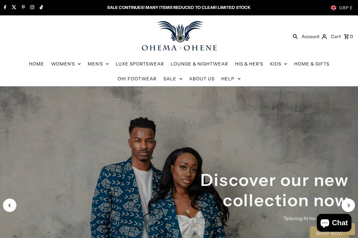 OHEMA OHENE homepage screenshot