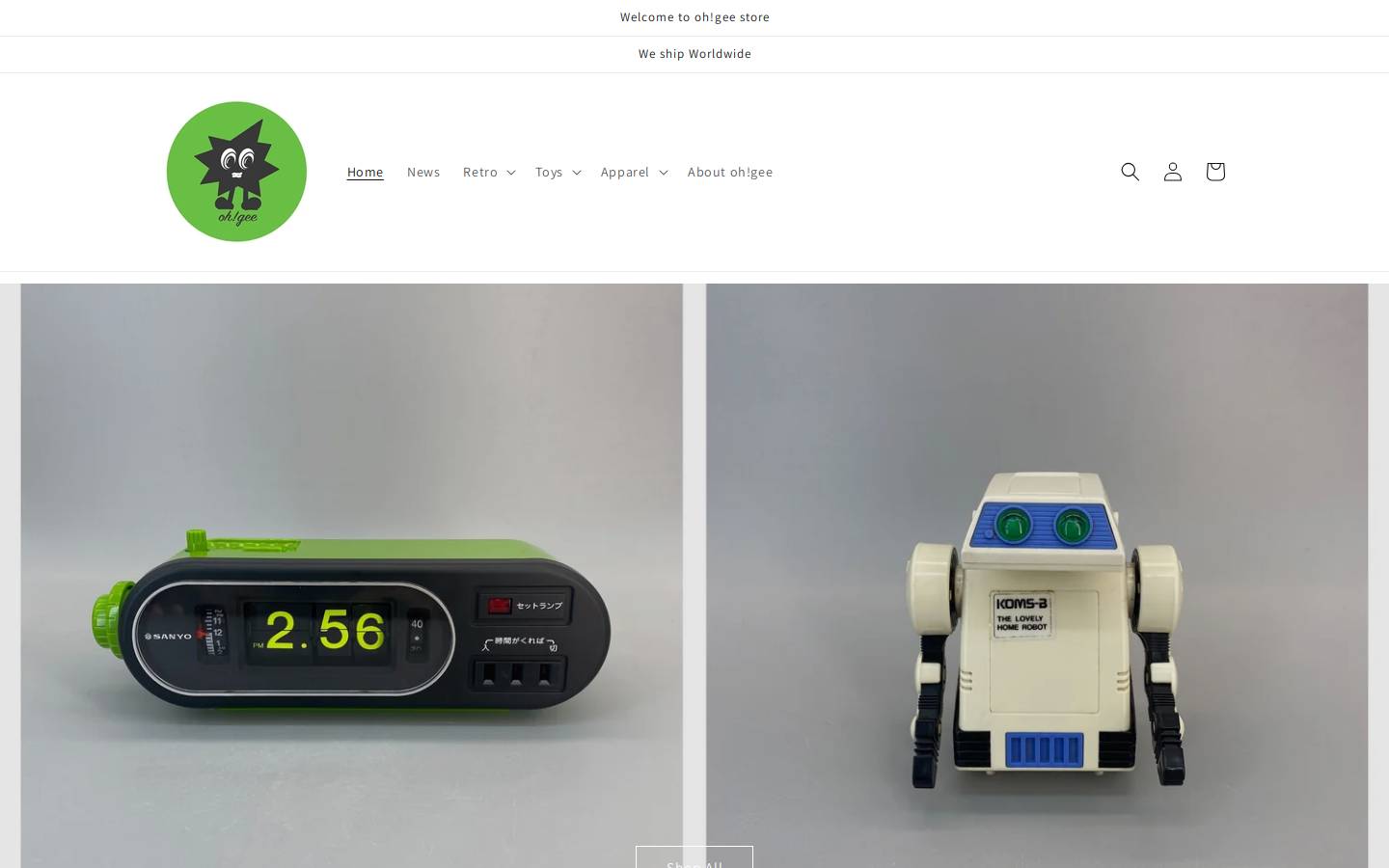 ohgeestore.com homepage screenshot