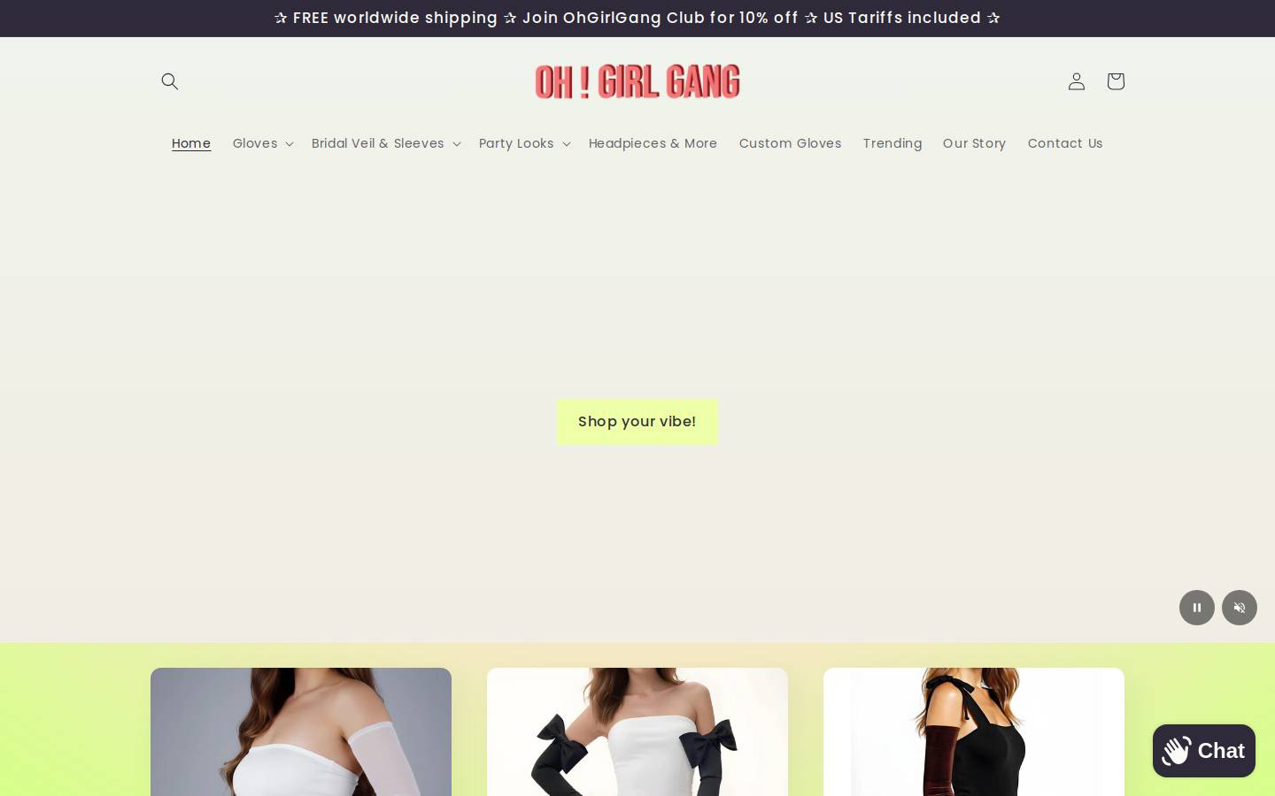 Ohgirlgang homepage screenshot