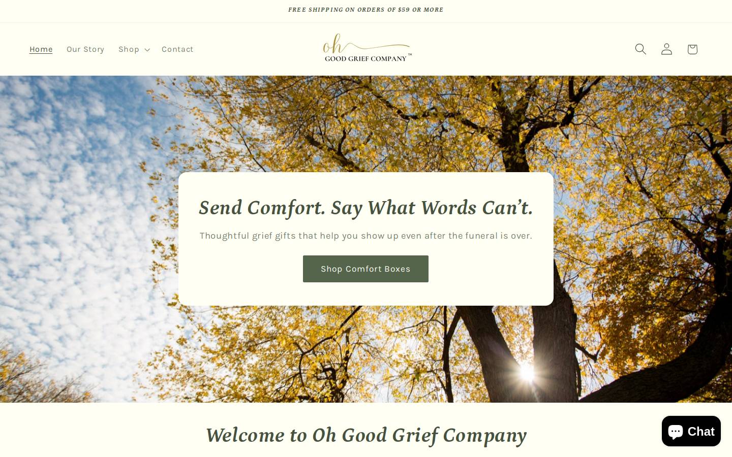 ohgoodgriefcompany.com homepage screenshot