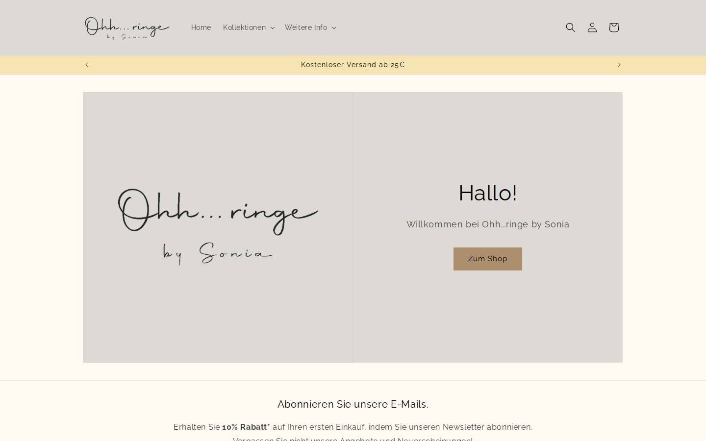 ohhringe.com homepage screenshot