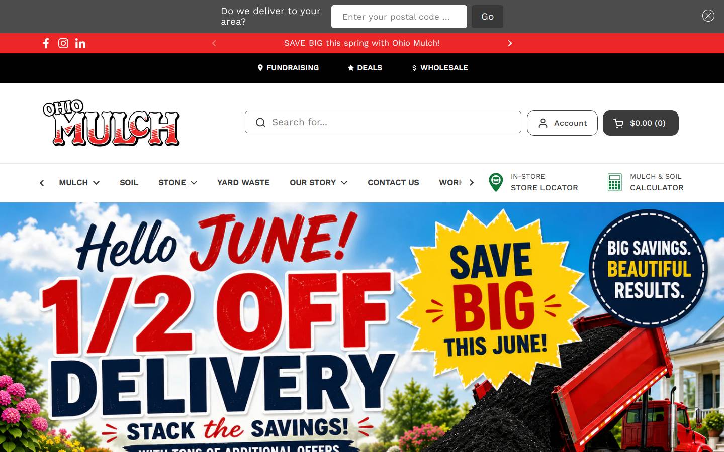 ohiomulch.com homepage screenshot