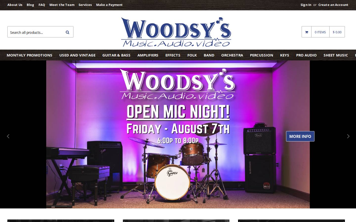ohiomusicstore.com homepage screenshot