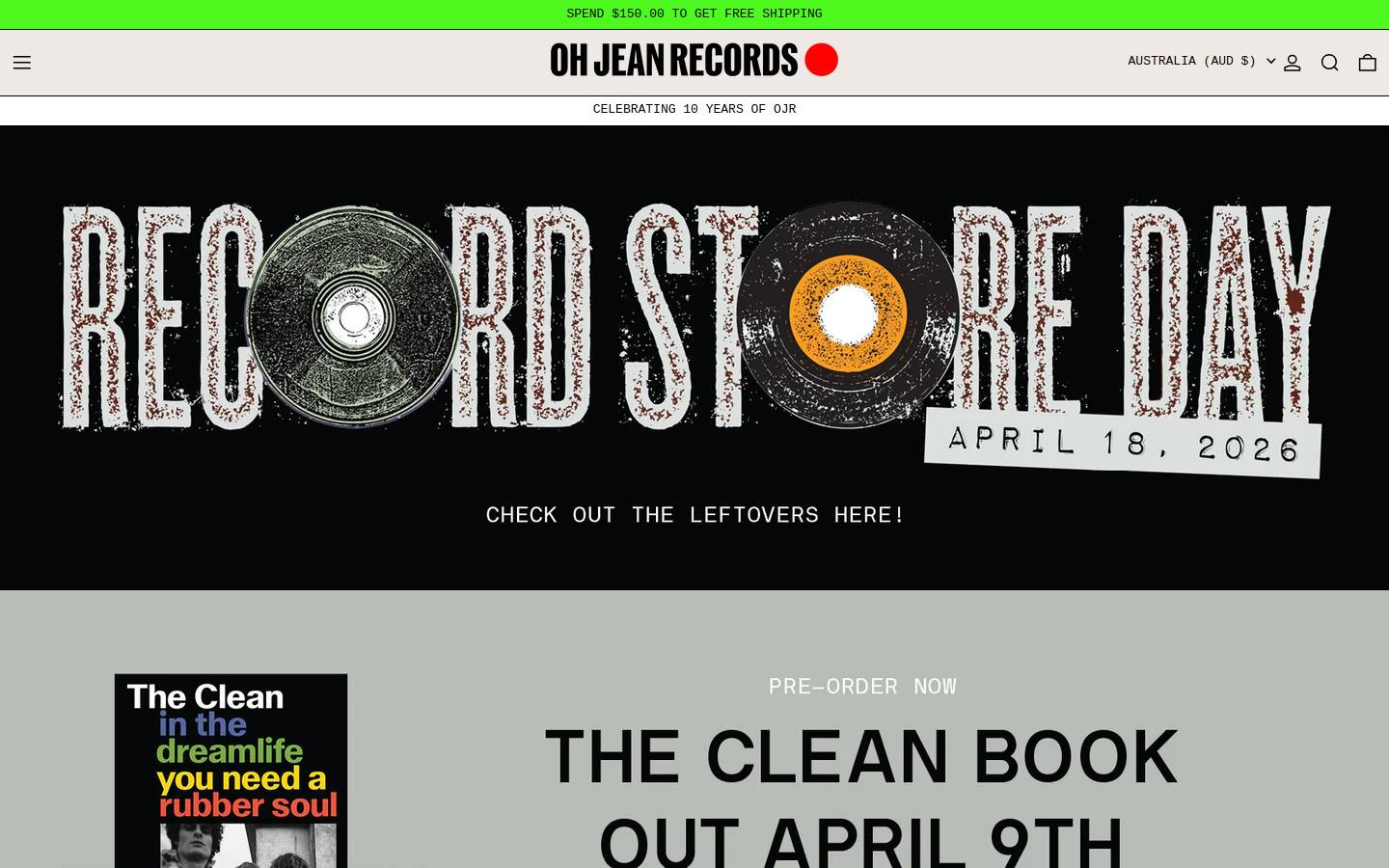ohjeanrecords.com homepage screenshot
