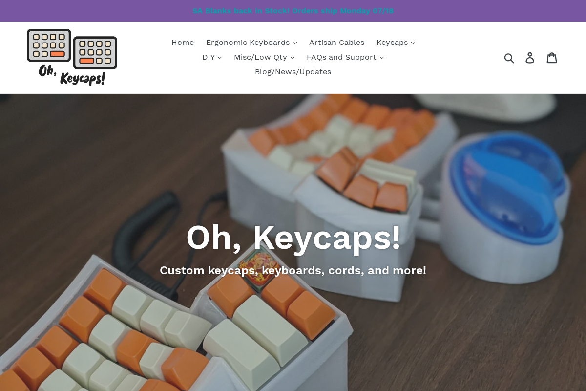 Oh, Keycaps! homepage screenshot