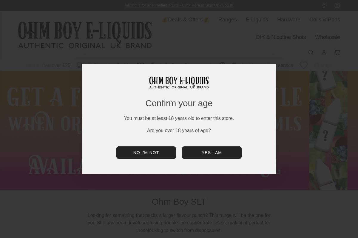 ohmboy.co.uk homepage screenshot