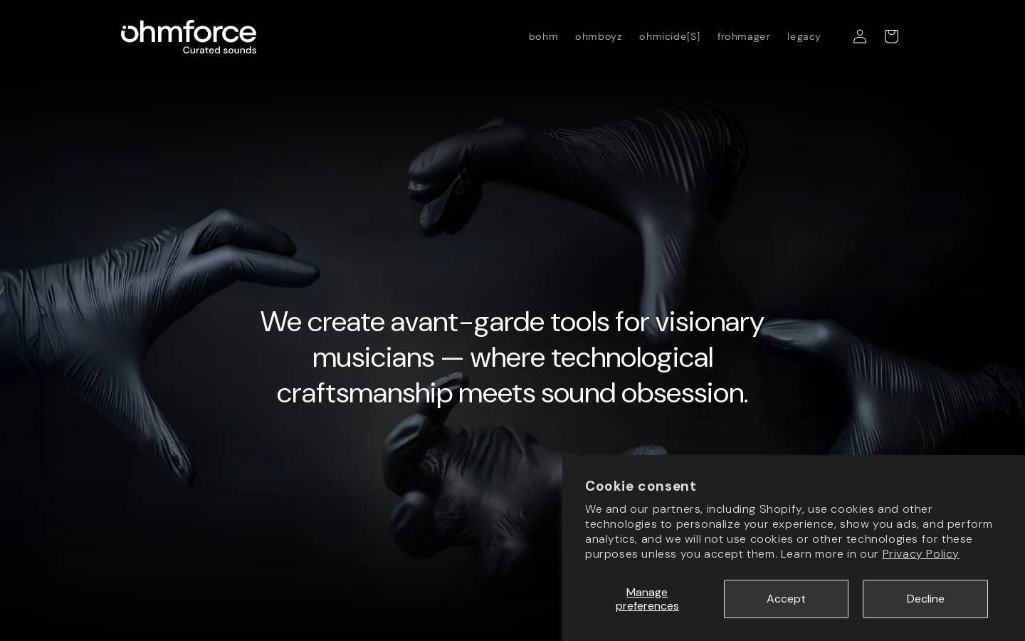 ohmforce.com homepage screenshot