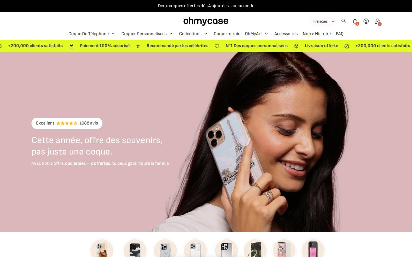 OhMyCase homepage screenshot