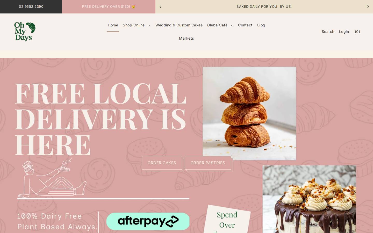 ohmydays.com.au homepage screenshot