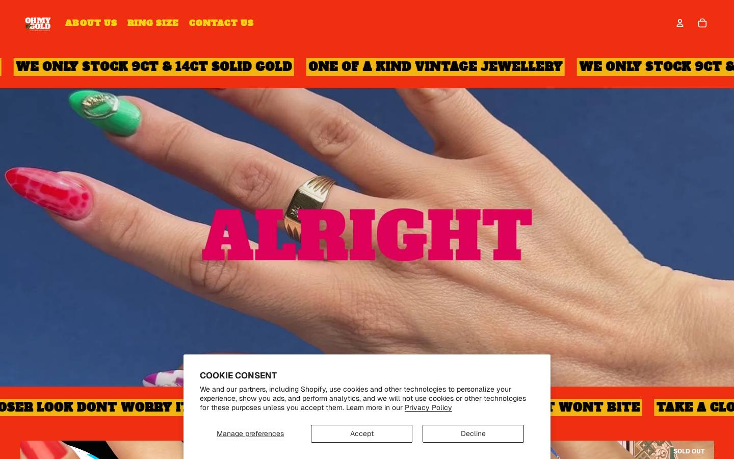 ohmygold.com homepage screenshot