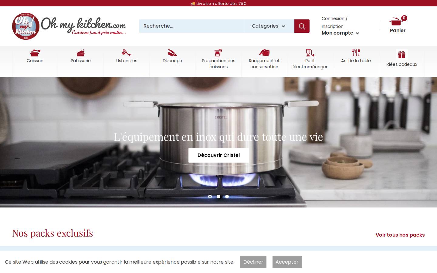 Ohmykitchen.com homepage screenshot