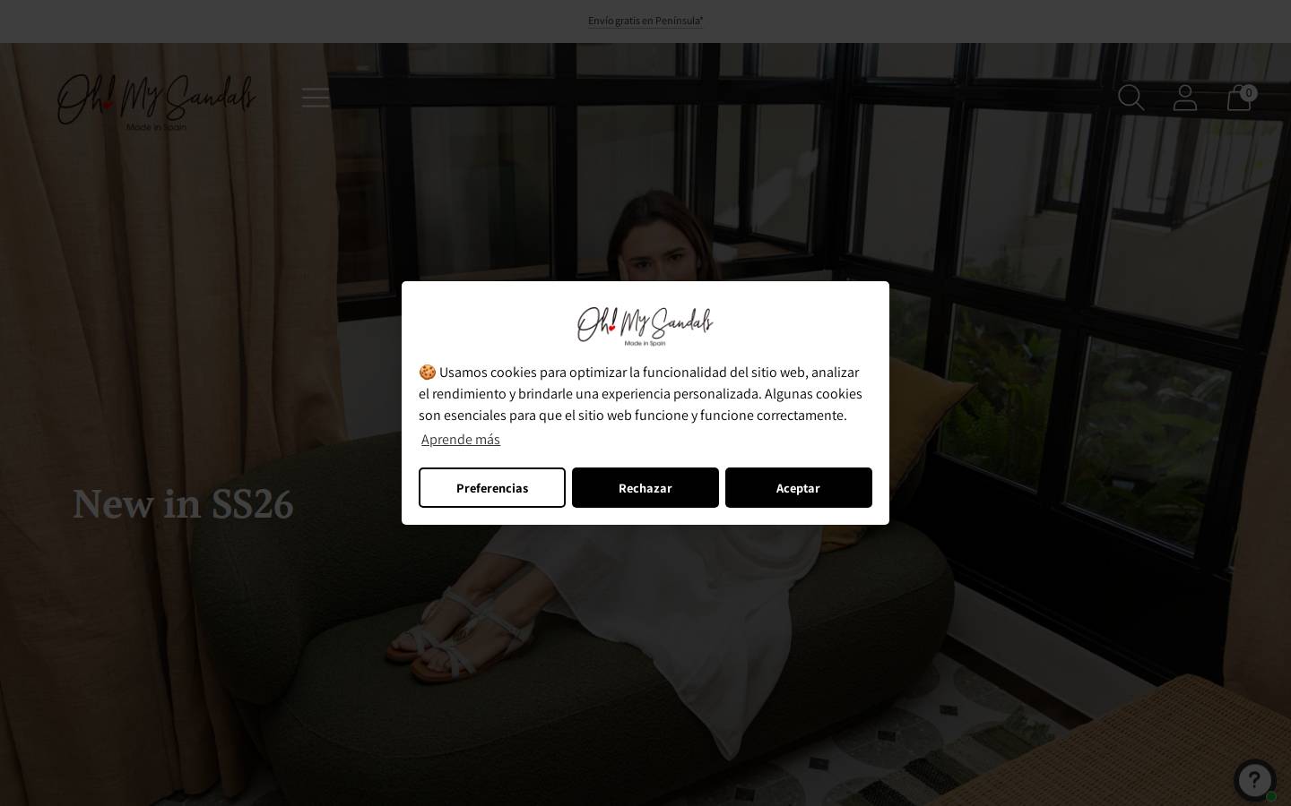 Oh My Sandals homepage screenshot