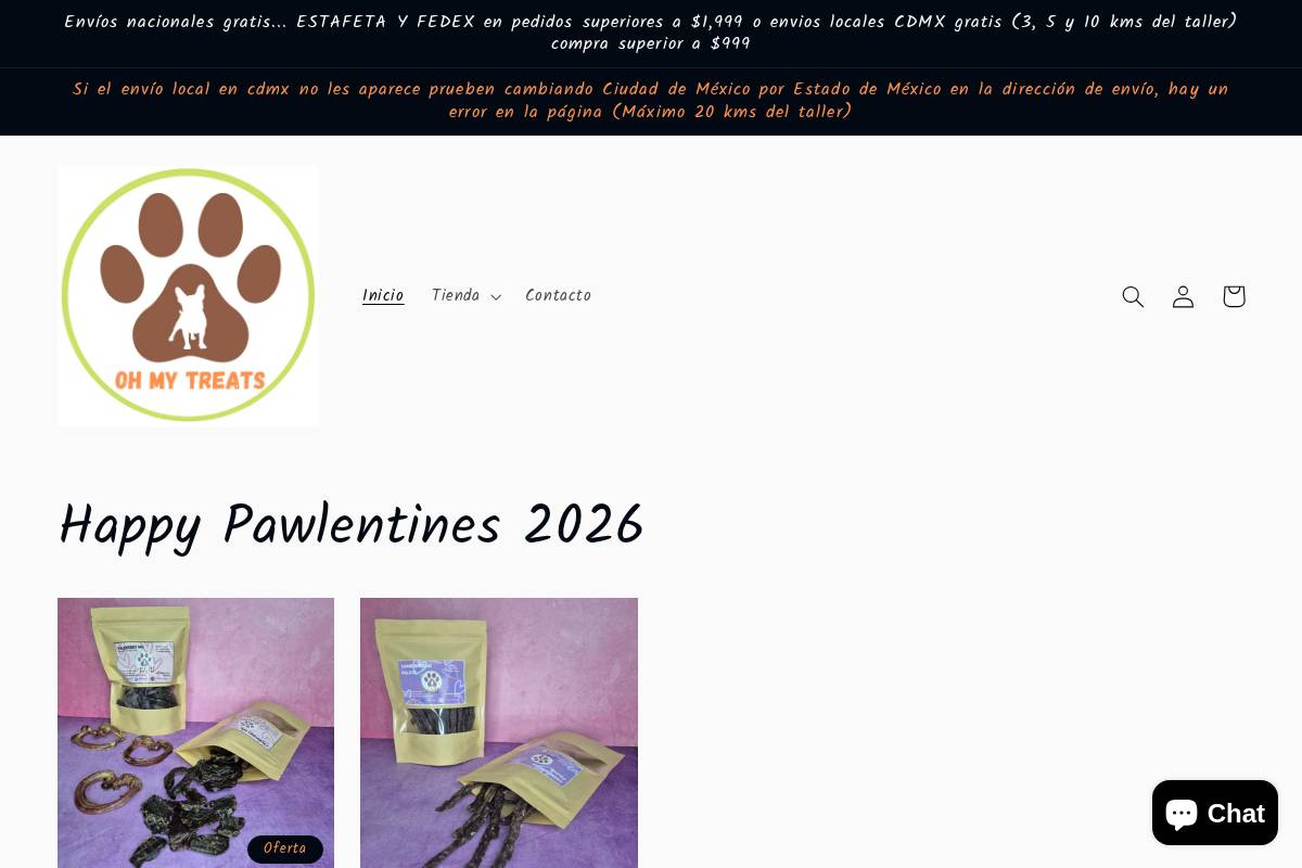 ohmytreatsmx.com homepage screenshot