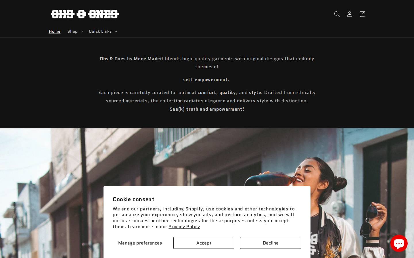 ohsandones.com homepage screenshot