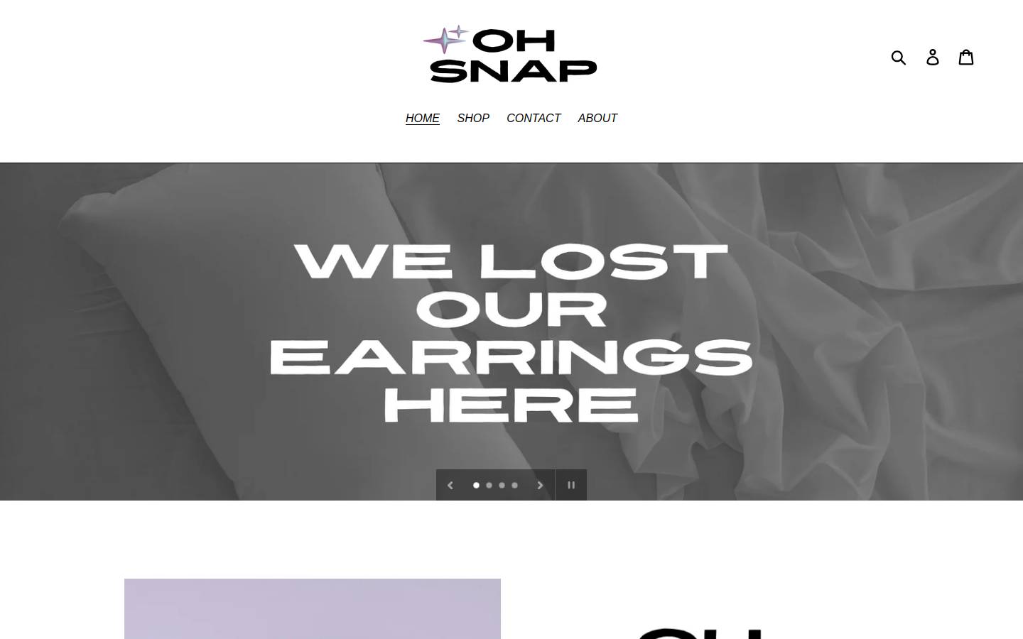 ohsnapearringbacks.com homepage screenshot