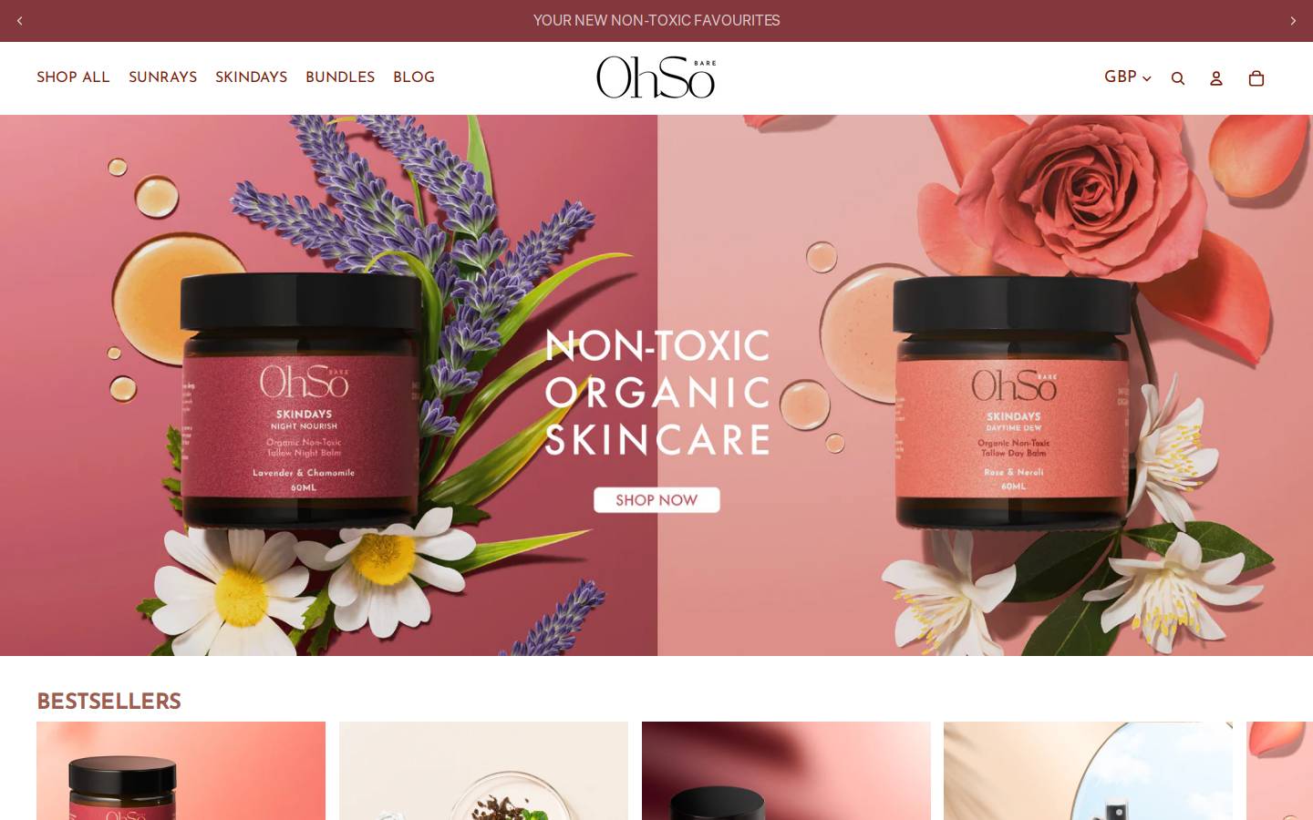 ohsobare.com homepage screenshot