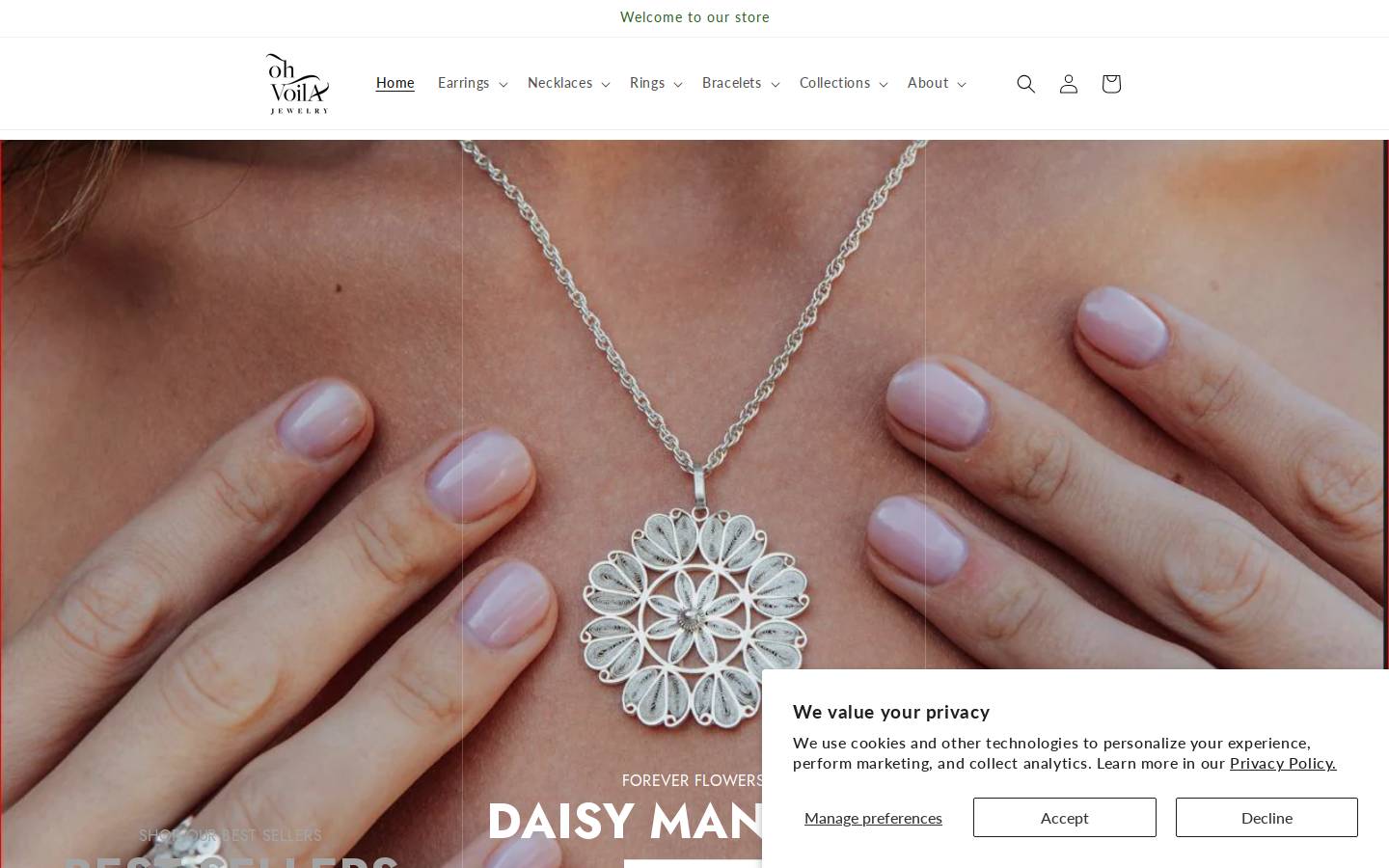 ohvoilajewelry.com homepage screenshot