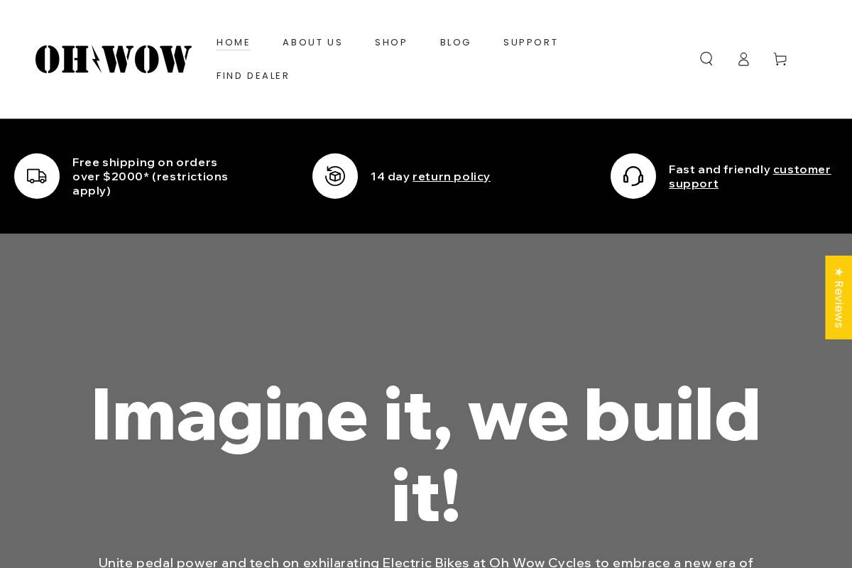 Oh Wow Bikes homepage screenshot