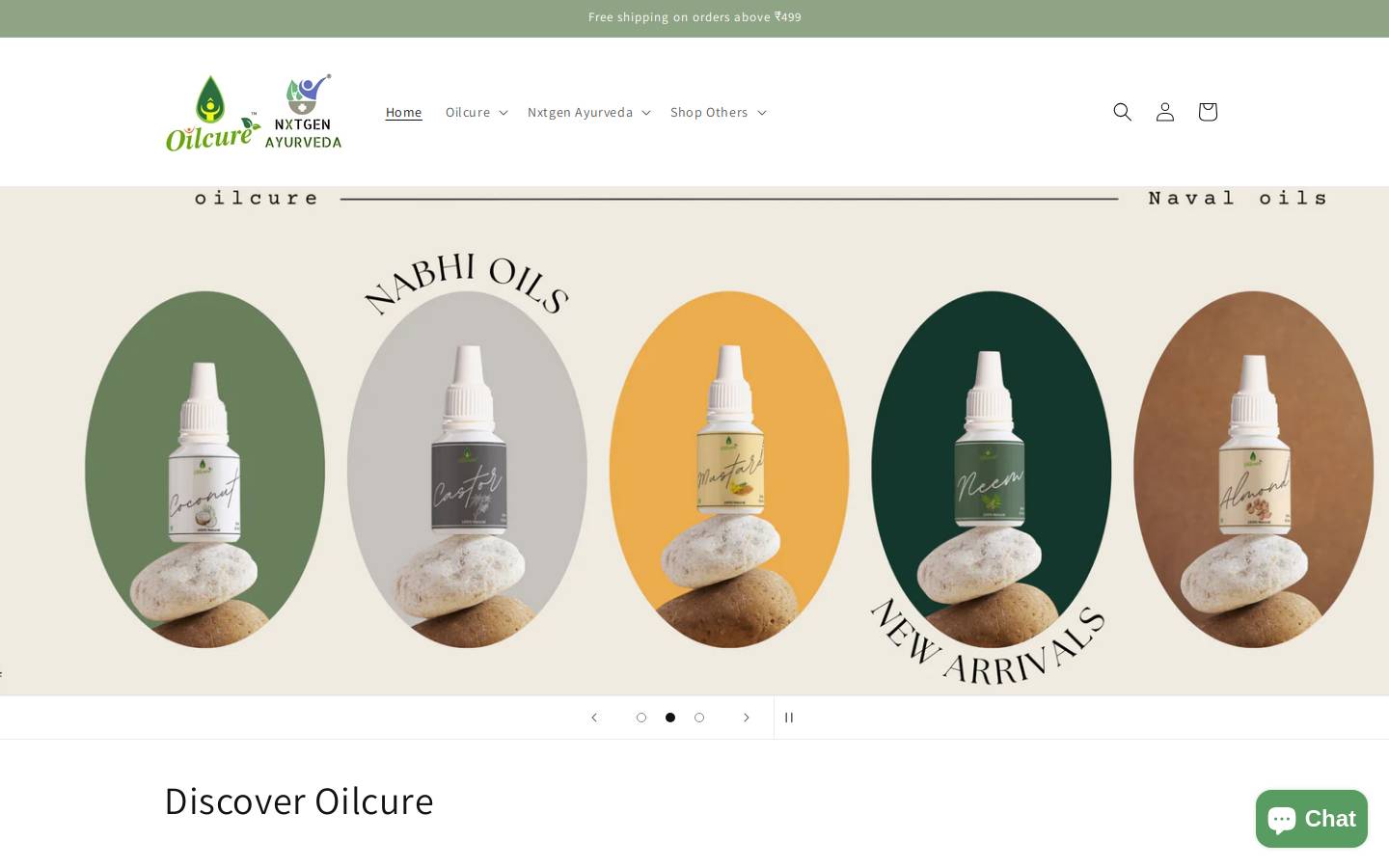 oilcure.com homepage screenshot