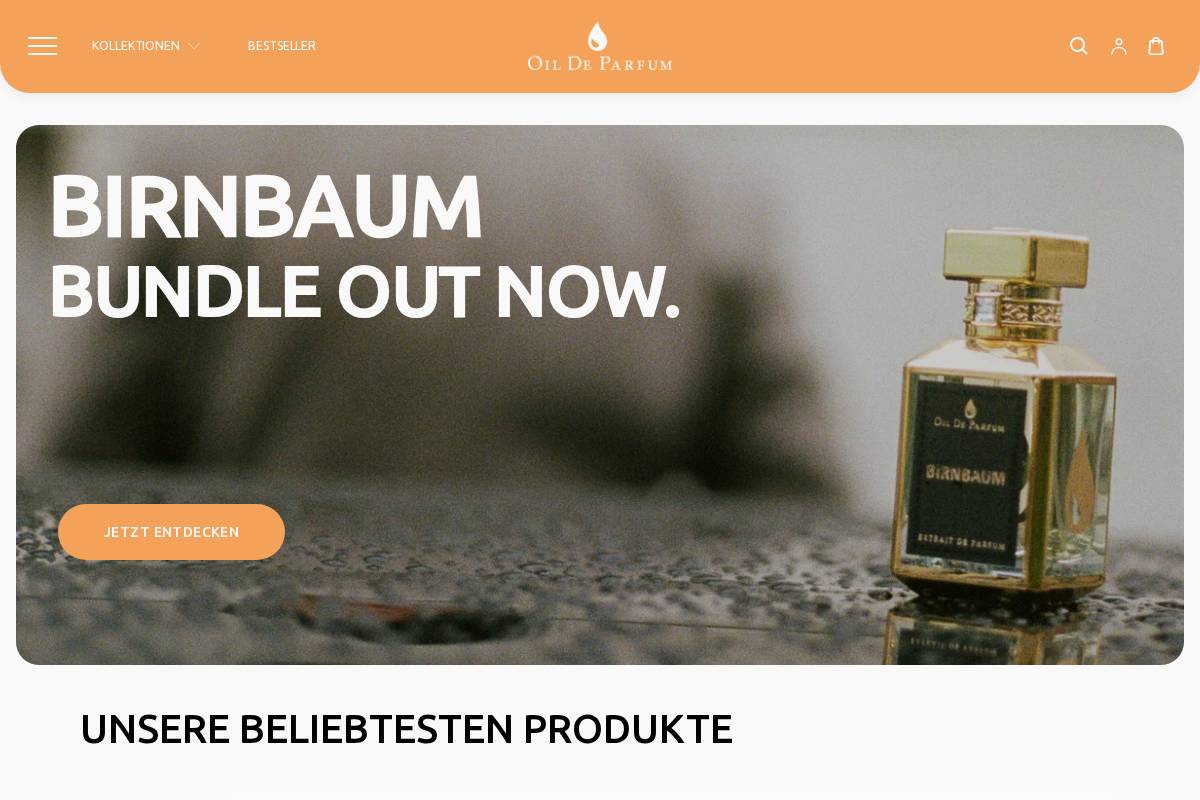 oildeparfum.de homepage screenshot