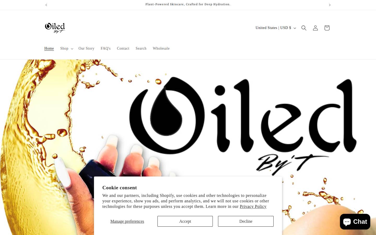 oiledbyt.com homepage screenshot