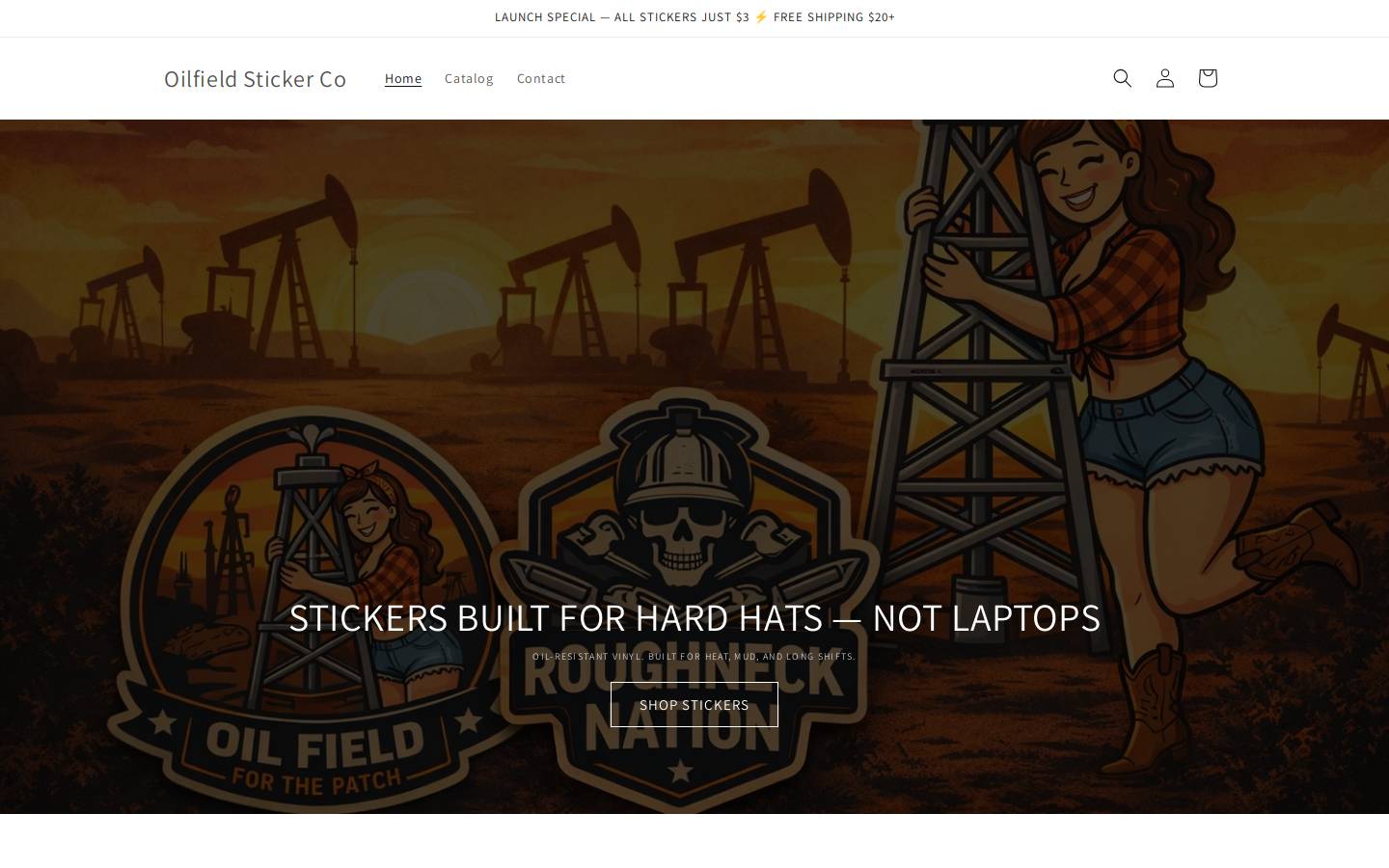 oilfieldsticker.com homepage screenshot