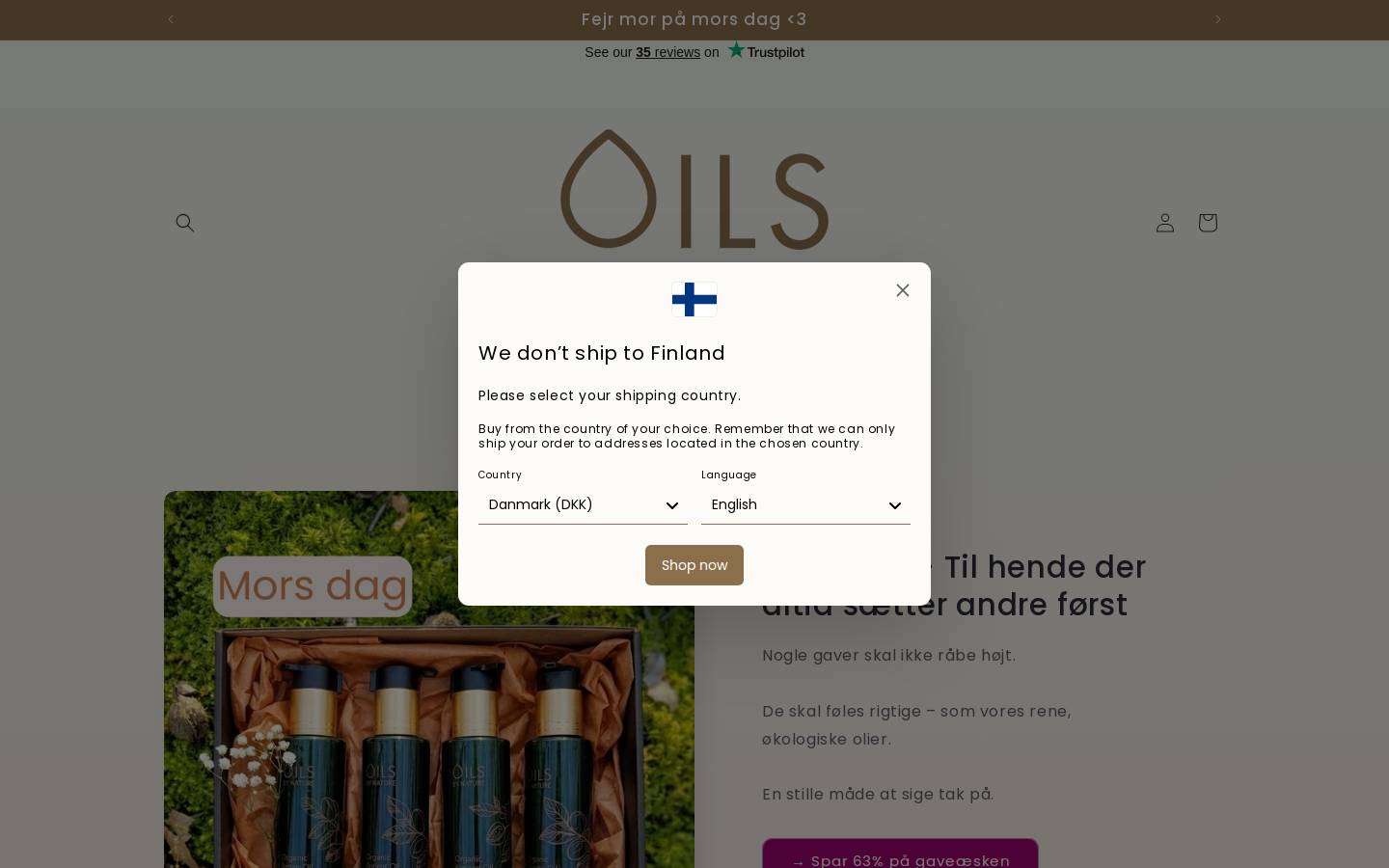 Oilsbynature homepage screenshot