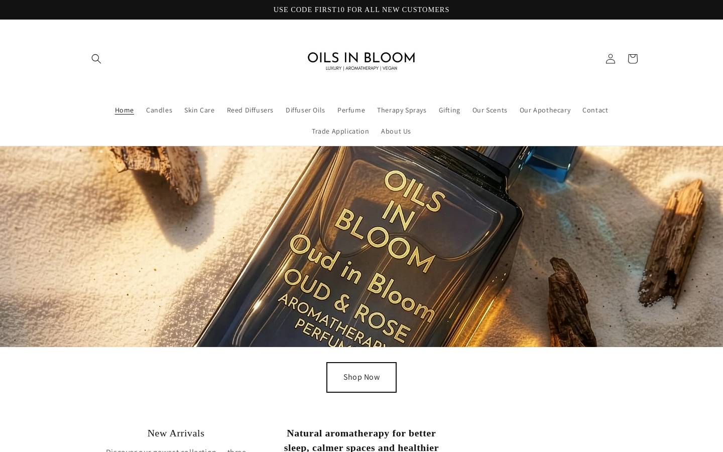 oilsinbloom.shop homepage screenshot