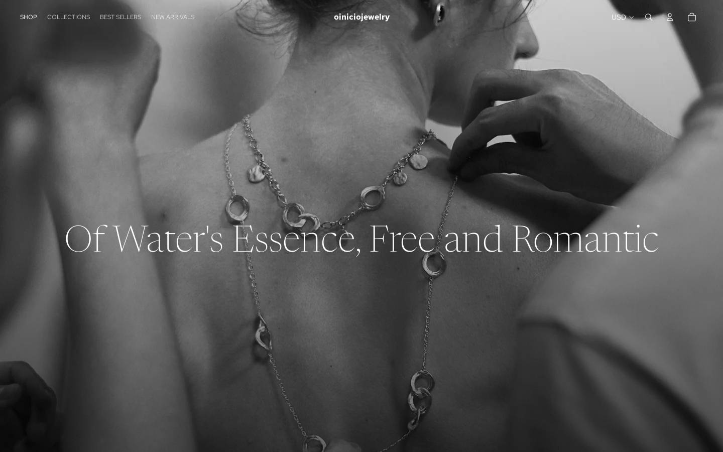 oiniciojewelry.com homepage screenshot