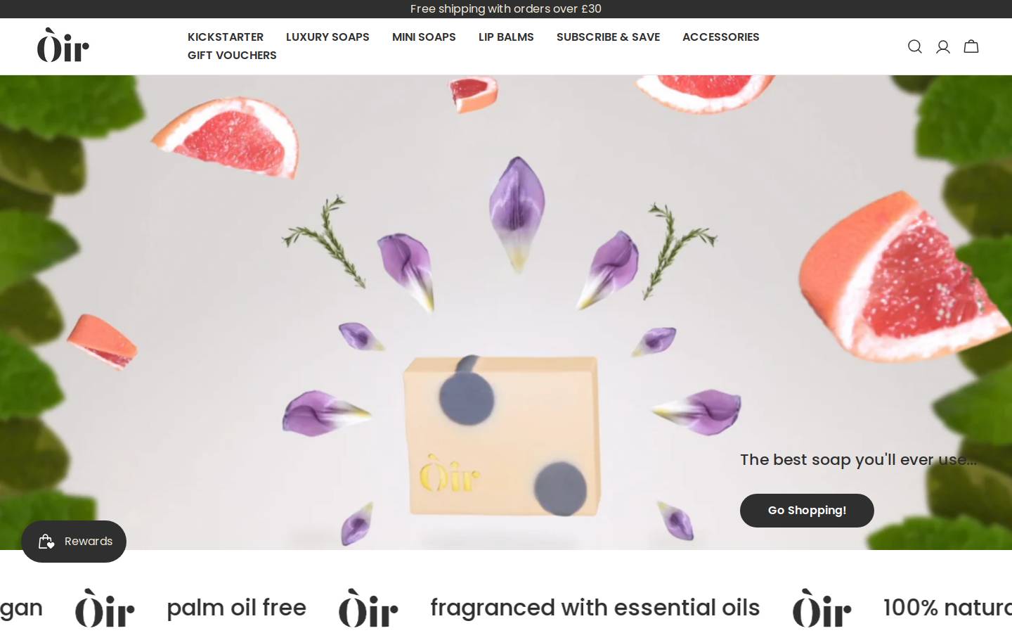 oirsoap.com homepage screenshot