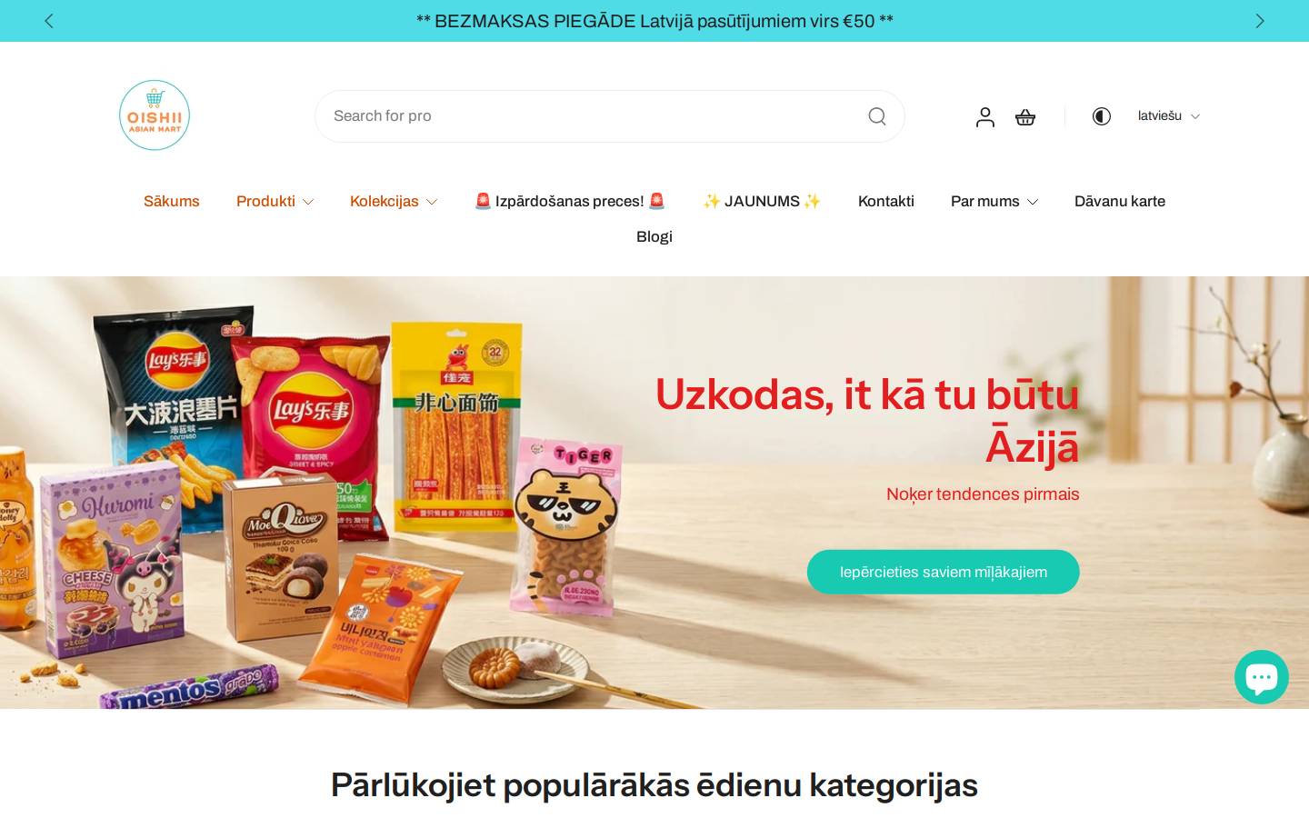 oishii-asianmart.com homepage screenshot