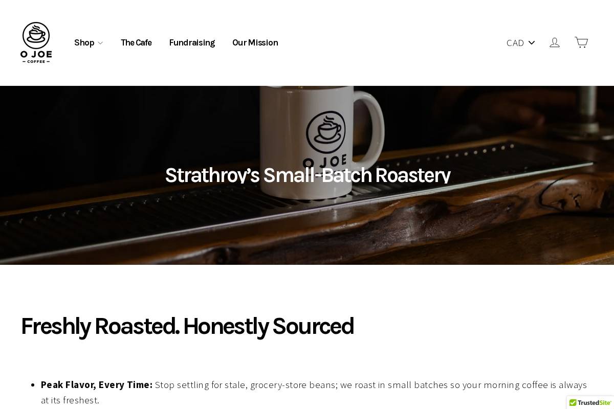 ojoecoffee.com homepage screenshot