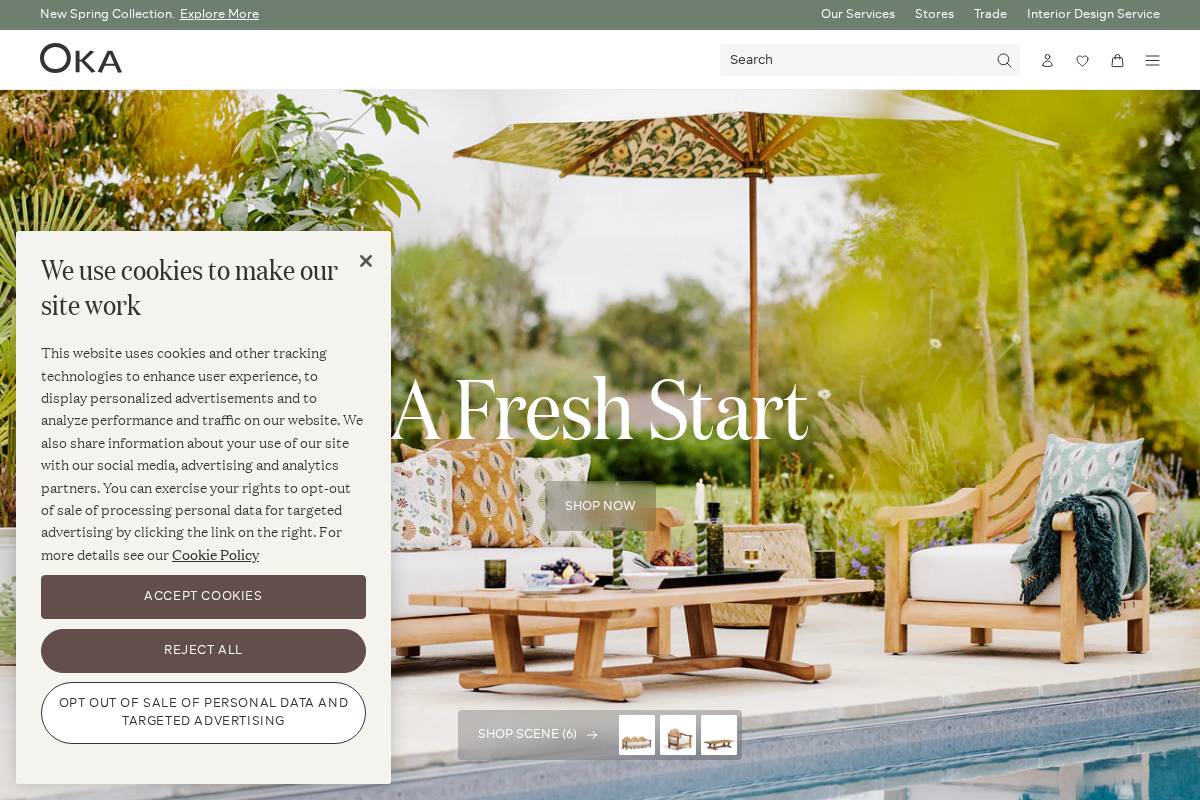 oka.com homepage screenshot