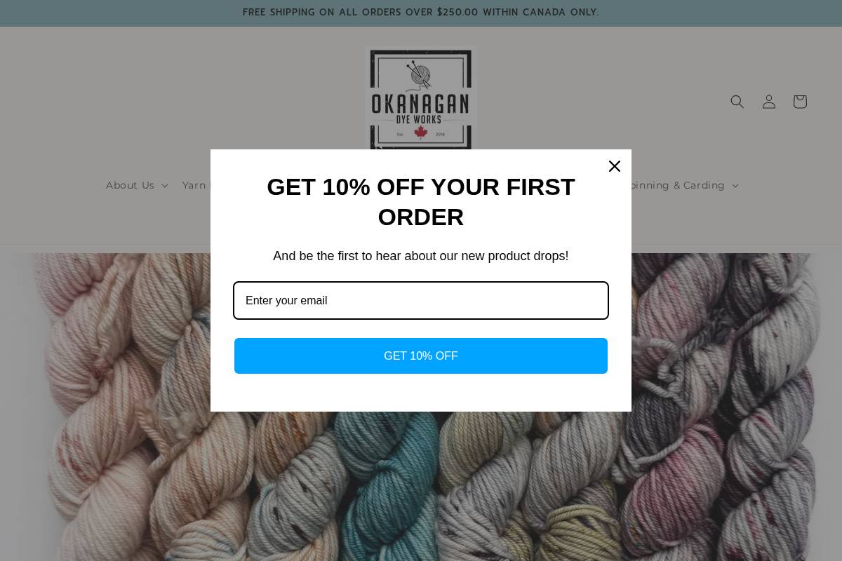 okanagandyeworks.com homepage screenshot