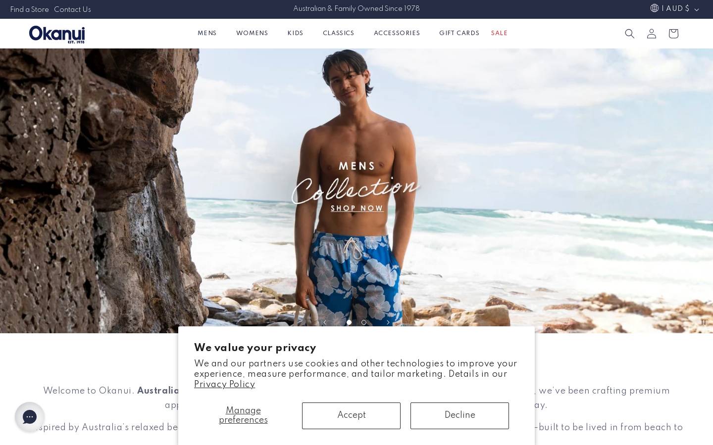 okanui.com homepage screenshot