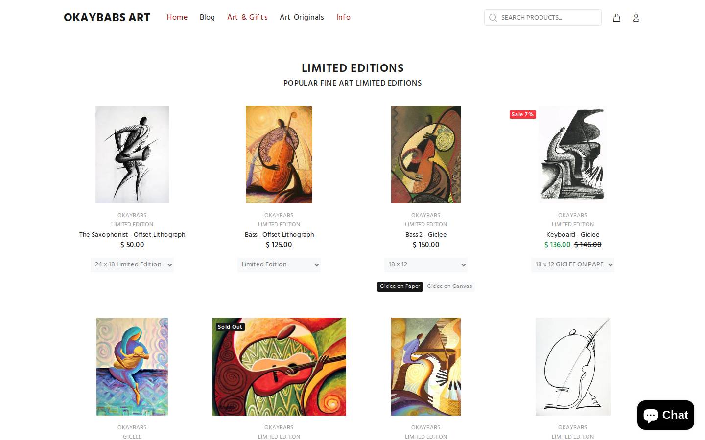 okaybabs.gallery homepage screenshot